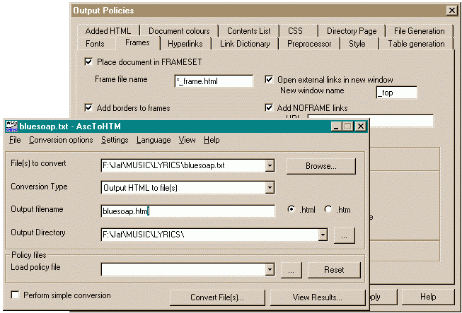 AscToHTM Screenshot